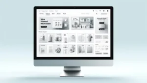 WooCommerce Webshop weergegeven op een breedbeeld desktopscherm