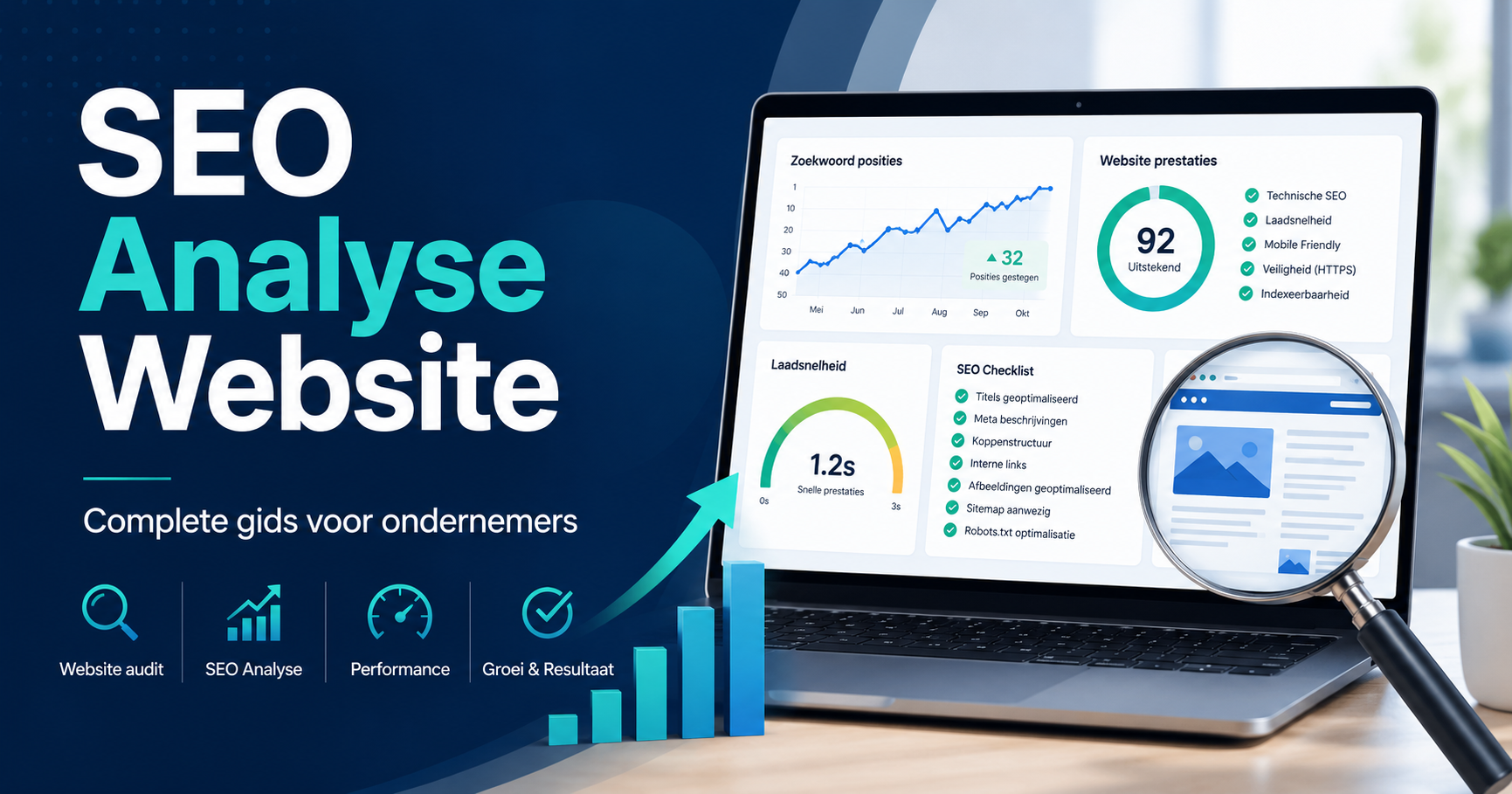 SEO Analyse Website: Complete Gids voor Ondernemers 1 SEO analyse website dashboard voor ondernemers