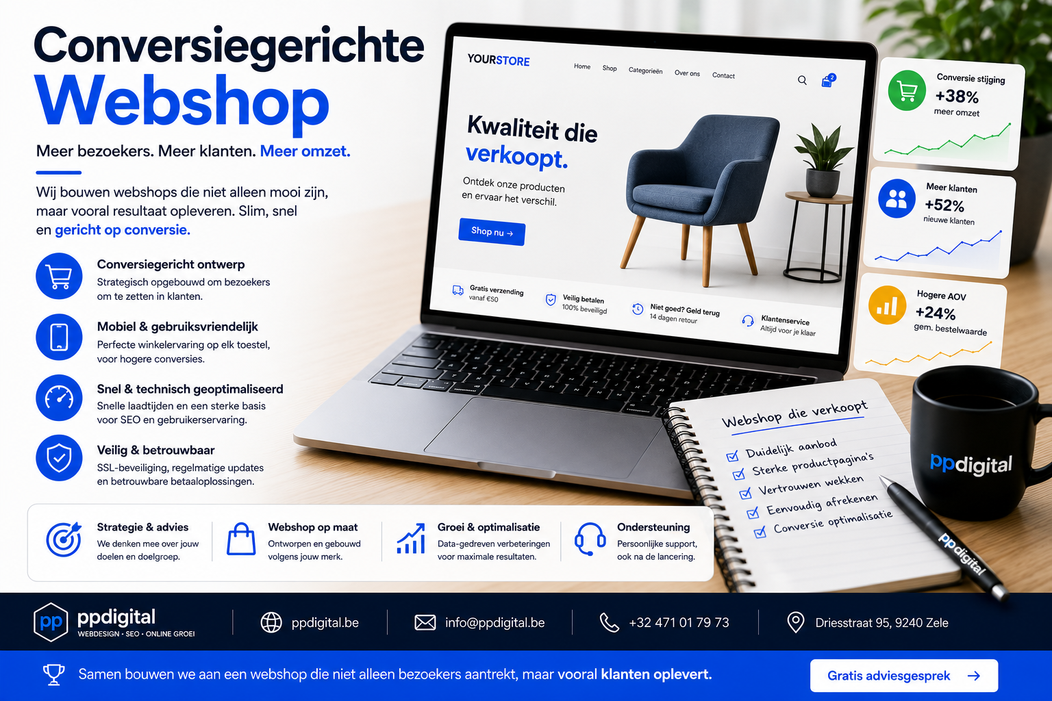 Conversiegerichte webshop laten maken voor meer klanten en omzet