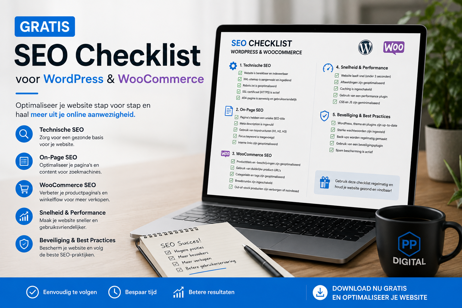 Gratis SEO checklist voor WordPress en WooCommerce websites