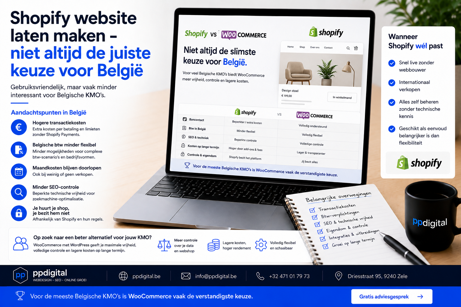 Shopify website laten maken in België: is het de juiste keuze? 1 Shopify website laten maken in België met WooCommerce als alternatief