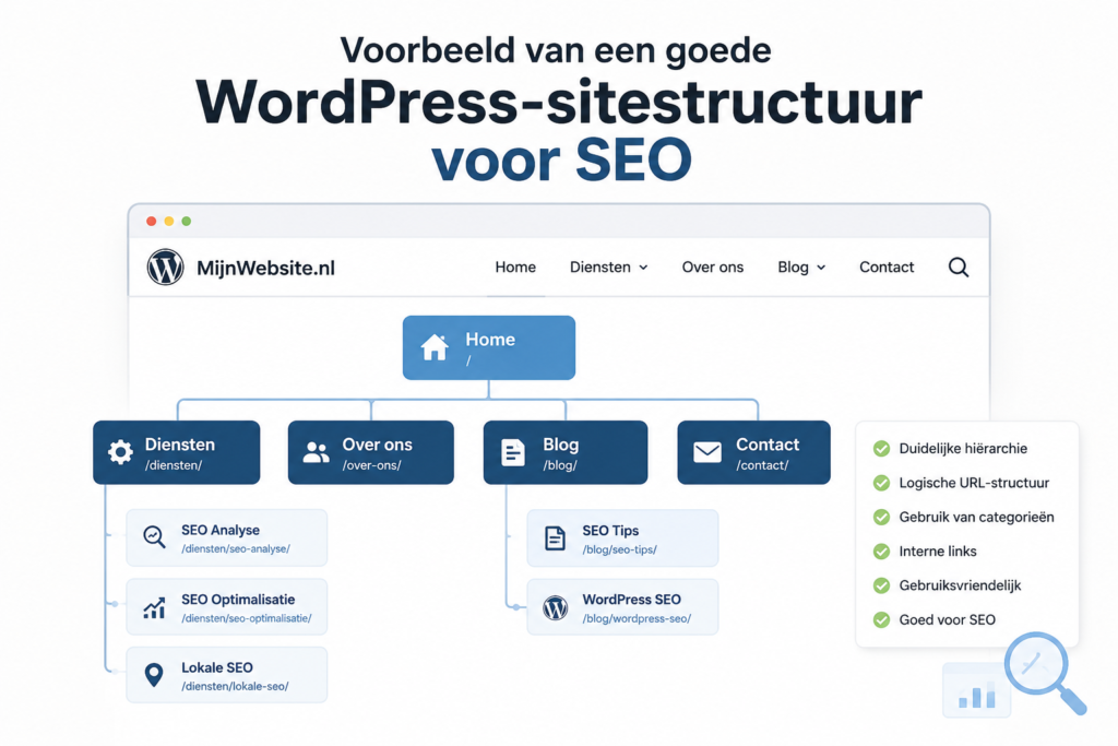 Starten met SEO: Complete Gids voor Ondernemers 2 Starten met SEO : voorbeeld van een goede WordPress-sitestructuur voor SEO